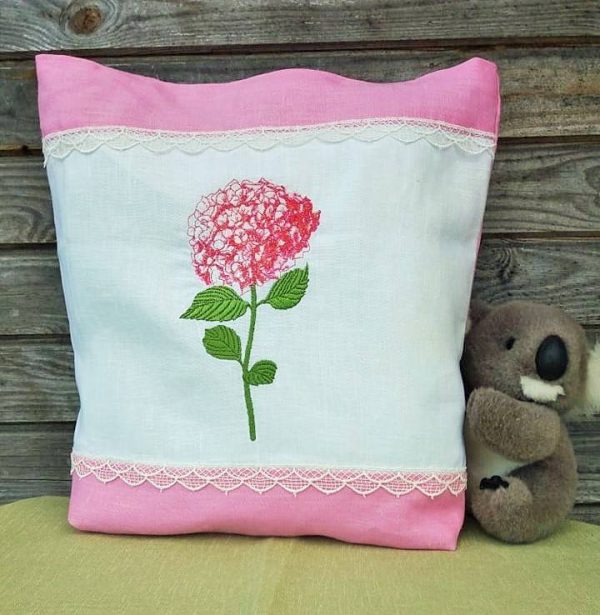 Linasest riidest kott. (hortensia, roosa) - Image 4