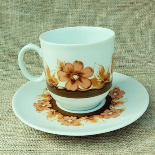 Retro kohvitassid (pruunid lilled, Bavaria)