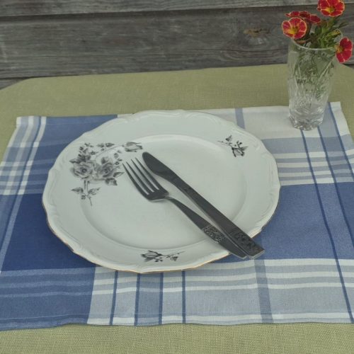 Sinine  ruuduline taldrikualus